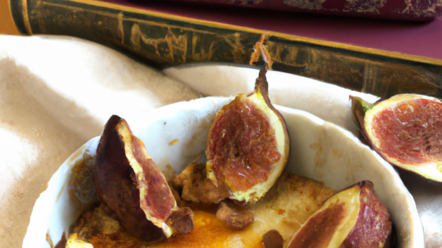 Petit gratin de figues, pâte d'amande, orange et brisures d'amaretti