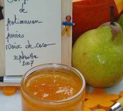 Confiture de potimarron, poires et noix de coco