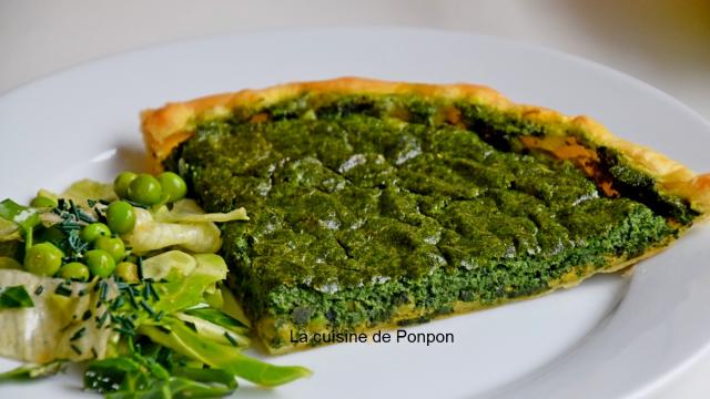 Tarte aux orties et petits pois