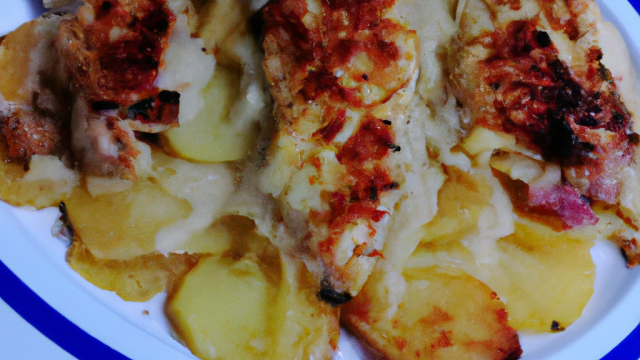 Gratin d'escalopes aux chicons et pommes de terre.