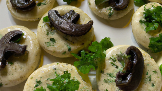 Macarons de champignons en persillade