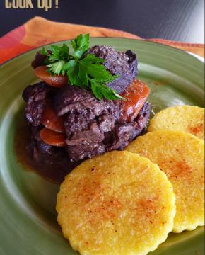 Bœuf aux carottes, polenta aux piments d'Espelette