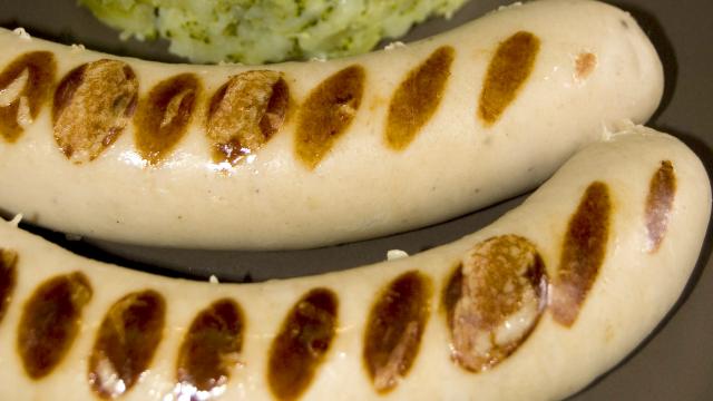 Boudin de sanglier, écrasée de pommes de terre, huile de potiron