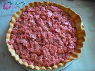 Tarte au chocolat, aux fraises et aux amandes