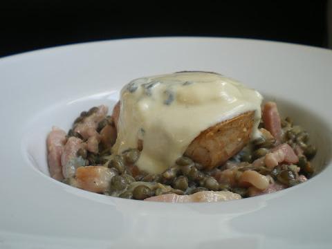 Grenadins de veau aux lentilles et roquefort