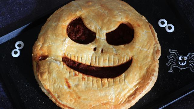 Tourte bœuf et tomates Halloween