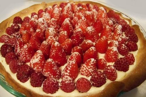 Tarte aux deux copines fraises et framboises