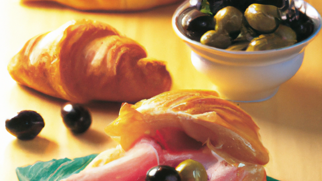 Croissant jambon cru et olives