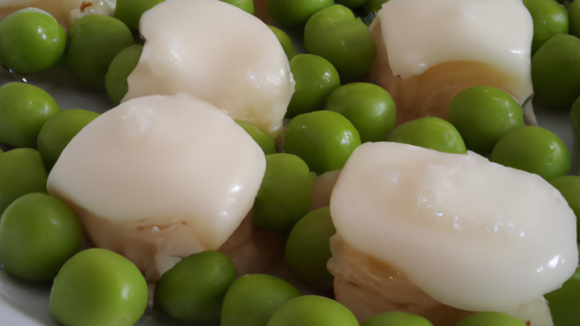 Petits pois à l'écume de brie de Melun