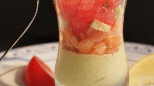 Verrine au Chavroux et tartare de tomates