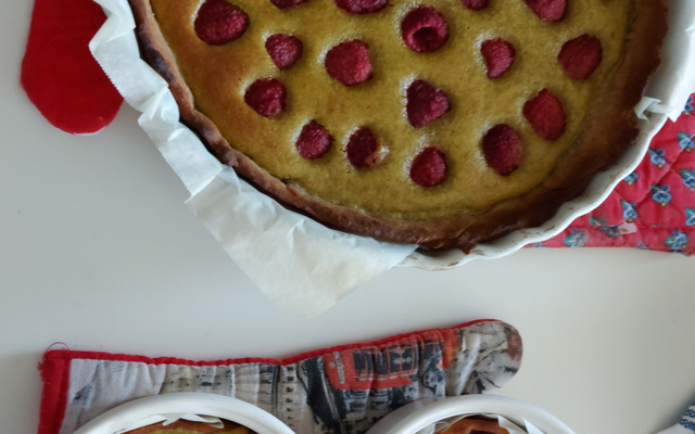 Tarte pistache & framboise façon amandine