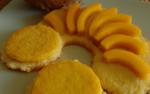 Renversé à la mangue, sablé coco