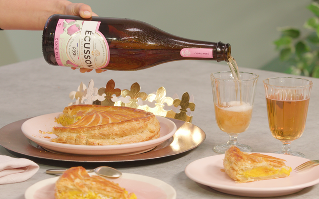 Galette des rois au potimarron, chèvre frais et miel