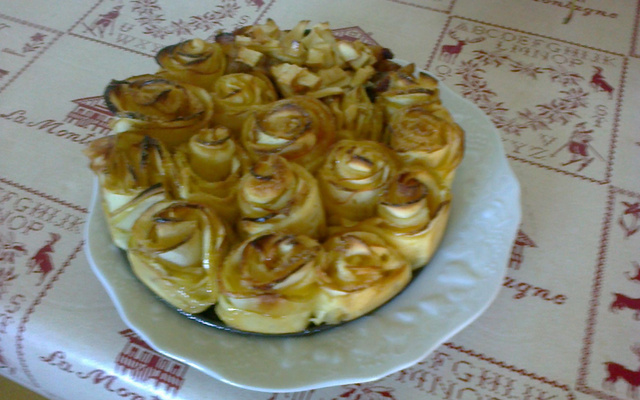 Tarte aux pommes façon bouquet de roses ®