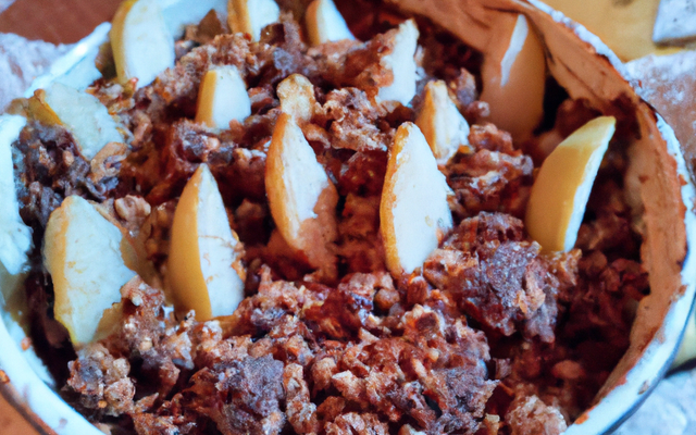 Crumble Poire aux pépites de chocolat