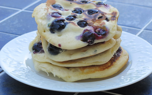 Pancakes aux myrtilles maison
