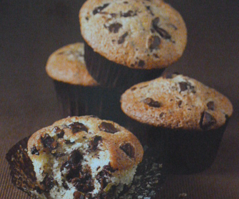 Muffins aux pépites de chocolat forts en chocolat