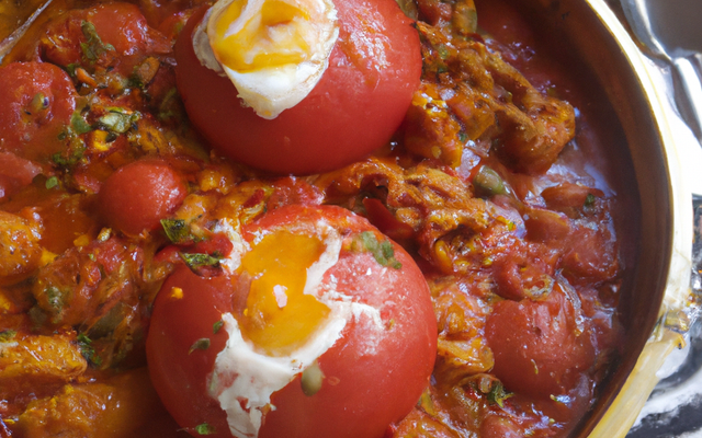 Tajine de tomates et d'œufs