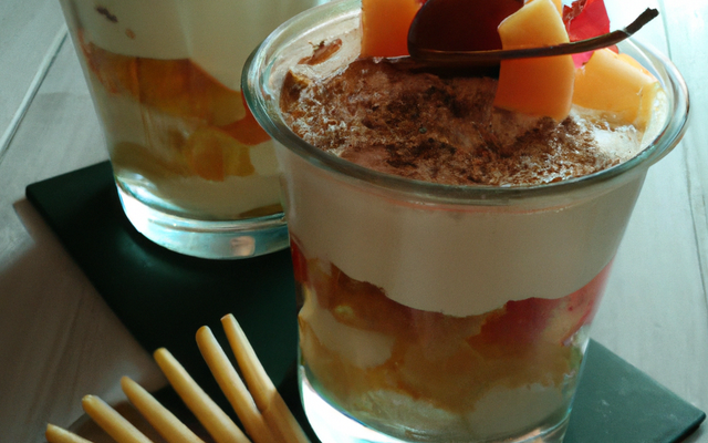 Verrine de fruits épices et crème à la chicorée