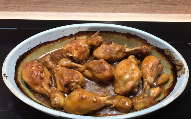 Pilons de poulet, miel et moutarde