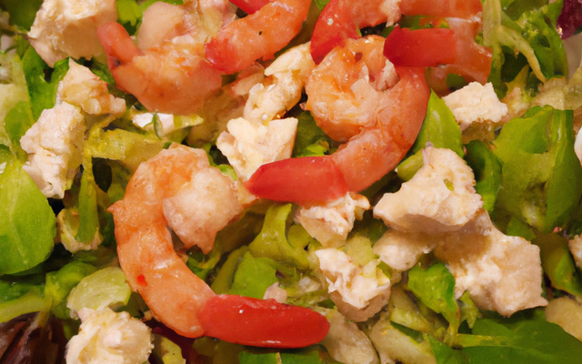 Salade de chèvre frais aux crevettes
