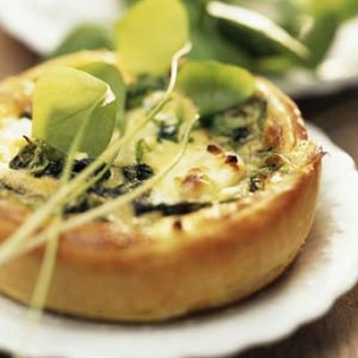 Tarte au fromage de chèvre et à la menthe