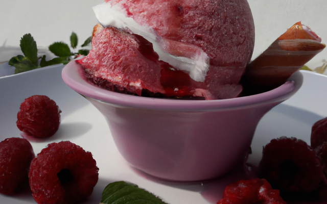 Glace à la framboise