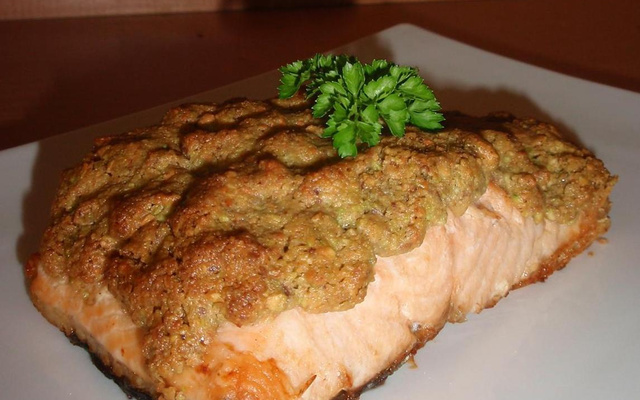 Saumon en croûte de pistache