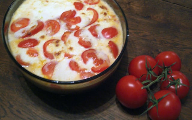Gratin de riz à la mozzarella