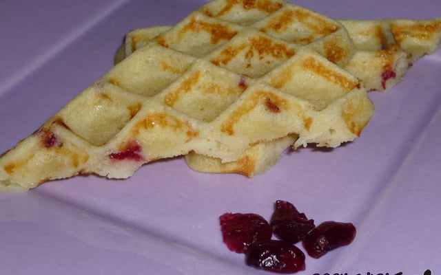 Gaufres chocolat blanc cranberries
