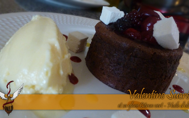 Valentine sucrée et sa glace citron vert et huile d'olive