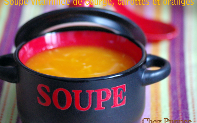 Soupe vitaminée à la courge, carotte et orange