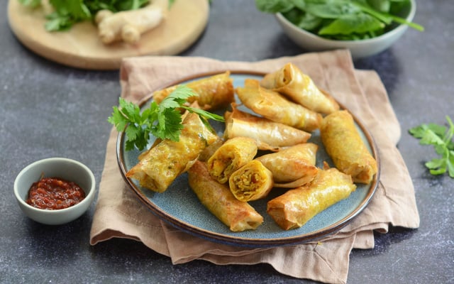 Bricks aux crevettes et à la sauce soja