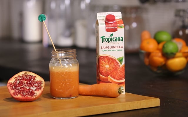 Jus Orange Sanguinello Tropicana, clémentines, carottes,  gingembre