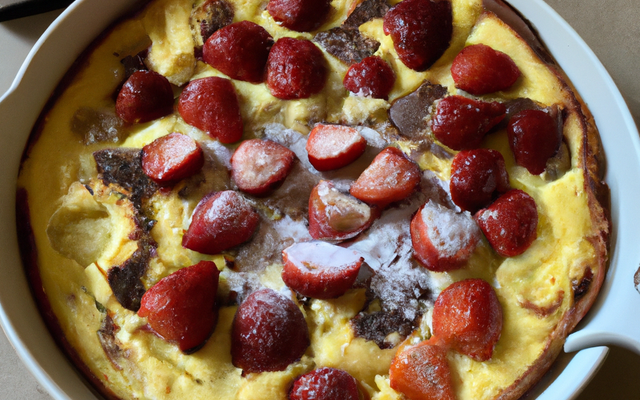 Clafoutis aux fraises et chocolat blanc