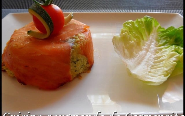 Mousse de courgettes sur lit de saumon fumé