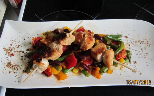 brochettes fondantes de poulet mariné