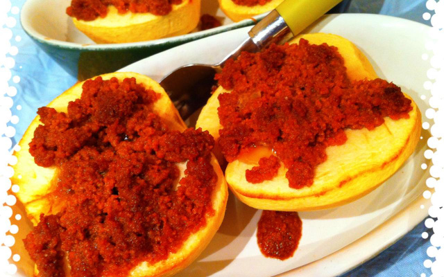 Pommes au four et crumble de speculoos