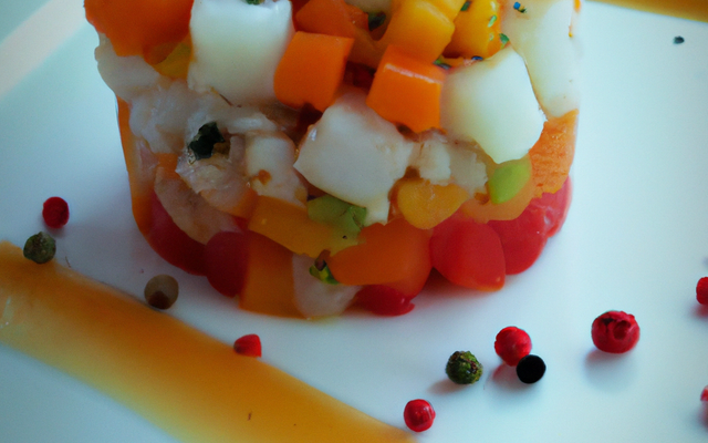 Tartare de st jacques aux poivrons bicolores