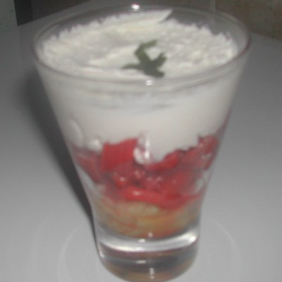 Tiramisu à la rhubarbe et pain d'épice