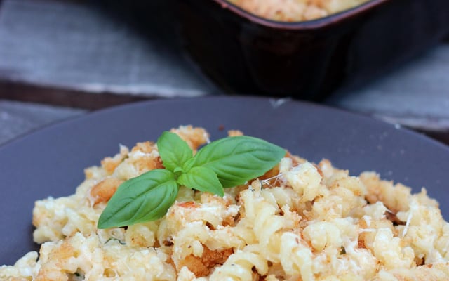 Gratin de pâtes au St Môret® et chapelure Harrys