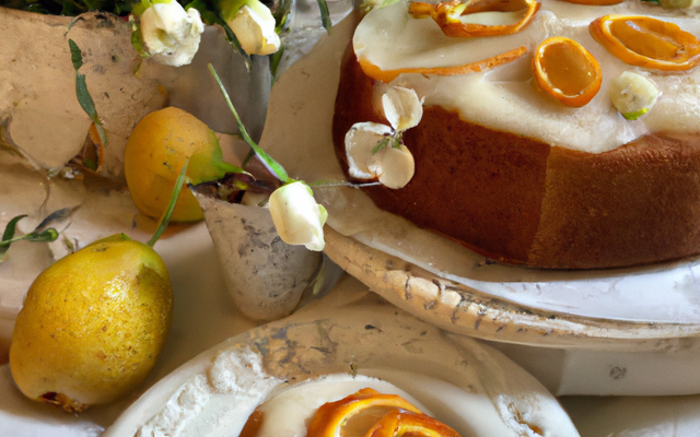 Cake aux poires en fleur d'oranger