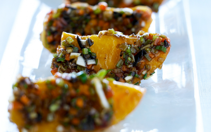 Kaki persimon et sa vinaigrette de légumes