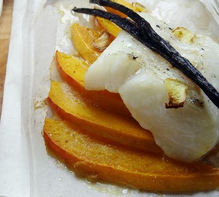 Papillotes de cabillaud à la mangue
