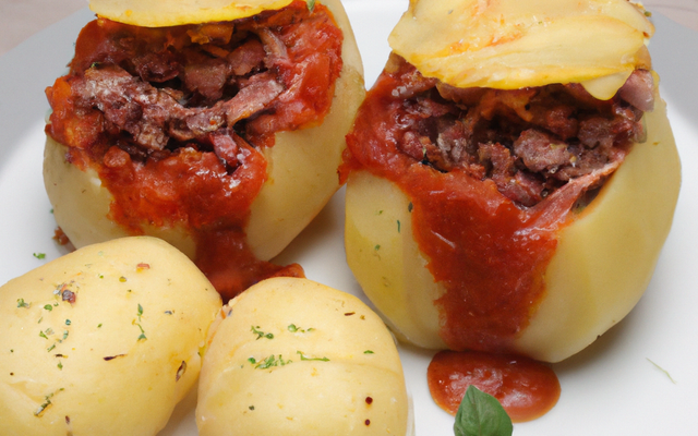 Pommes de terre farcies à la bolognaise