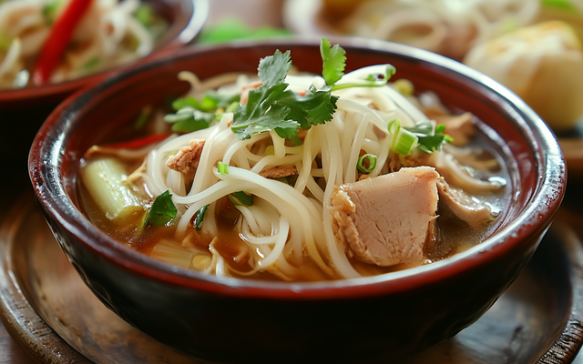 Soupe de porc et de nouilles comme à Pékin