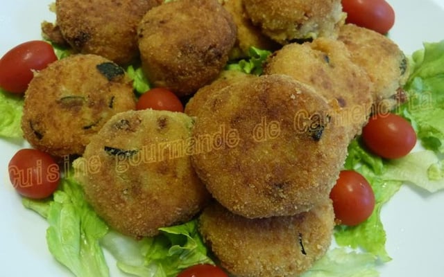 Risotto façon arancini ou orangine, aux courgettes et chorizo