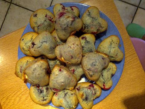 Muffins à la framboise et chocolat blanc