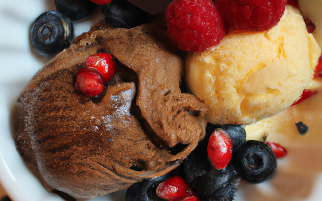 Glace choco, vanille et fruits