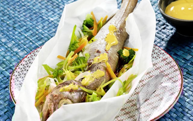 Merlan en papillote sauce safran